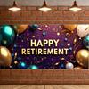 Happy Retirement Banner Gold Silver Balloon Retirement Party Decoration Backdrop Celebration Event Background Props Customized