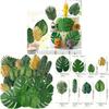 Summer Hawaiian Faux Tropical Leaf Set With 41 Pieces For Beach Party Home Decor