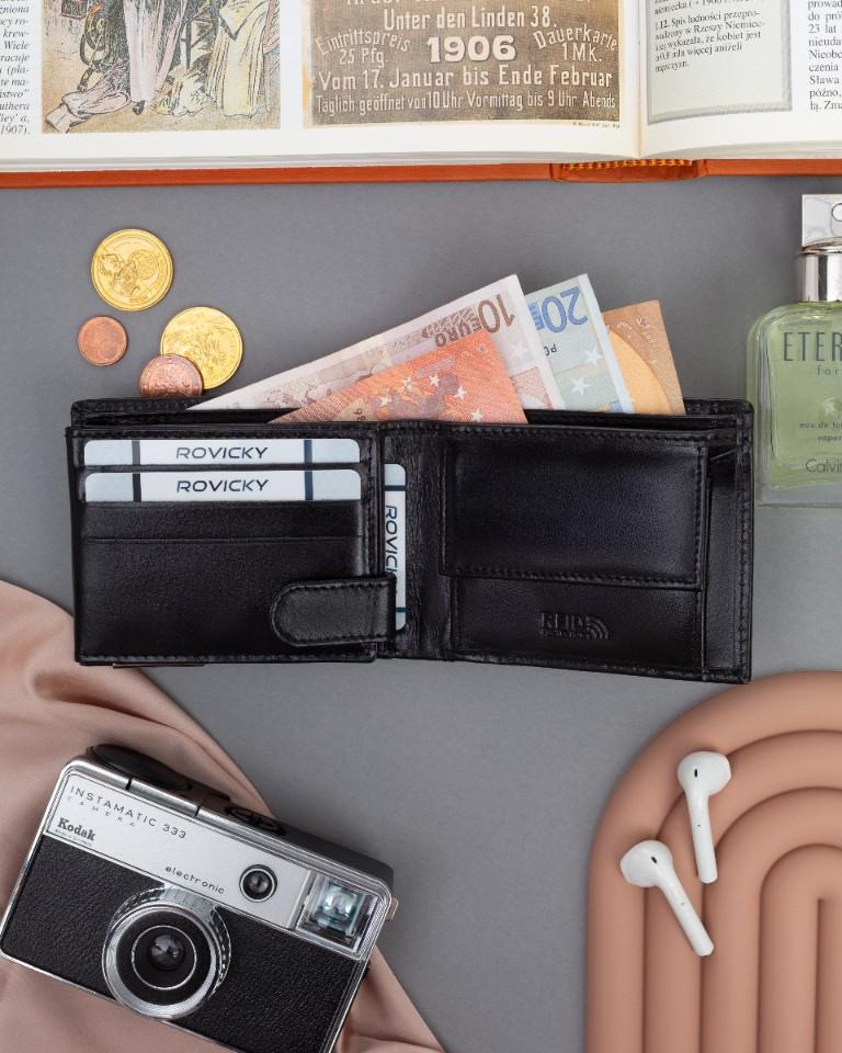 Men's Leather Wallet RM-05-BCF-BP-9533 Black