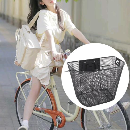 1 Set Bike Basket Large Capacity Easy to Install Metal Mesh Bike Basket