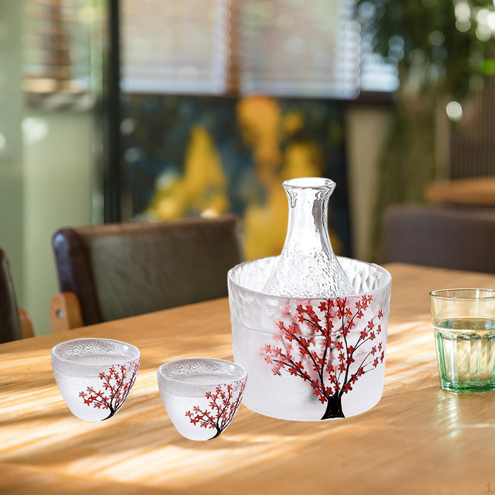 

Набор стеклянных саке холодных японских стаканов для холодных/теплых/горячих подарков в ресторане 1Carafe 2Cup 1Tank