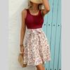 Summer Bandage Women Casual Sleeveless Floral Printed Above Knee A Line Dress