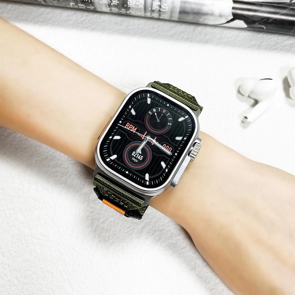 Nylon Five Loop Strap for Apple Watch Ultra/2 49mm 10 9 8 7 6 5 4 SE Sports Bracelet Band iWatch 45mm 44mm 42mm 46mm 41mm Correa