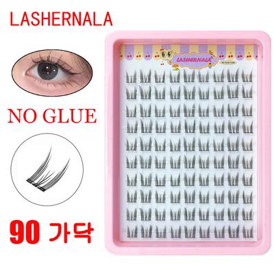 Lashernala 90 Strähnen Wimpernverlängerungen, kleberlose Wimpern, Augenbrauenverlängerungen, Strähnenwimpern, Cat Eye, Katzenaugen
