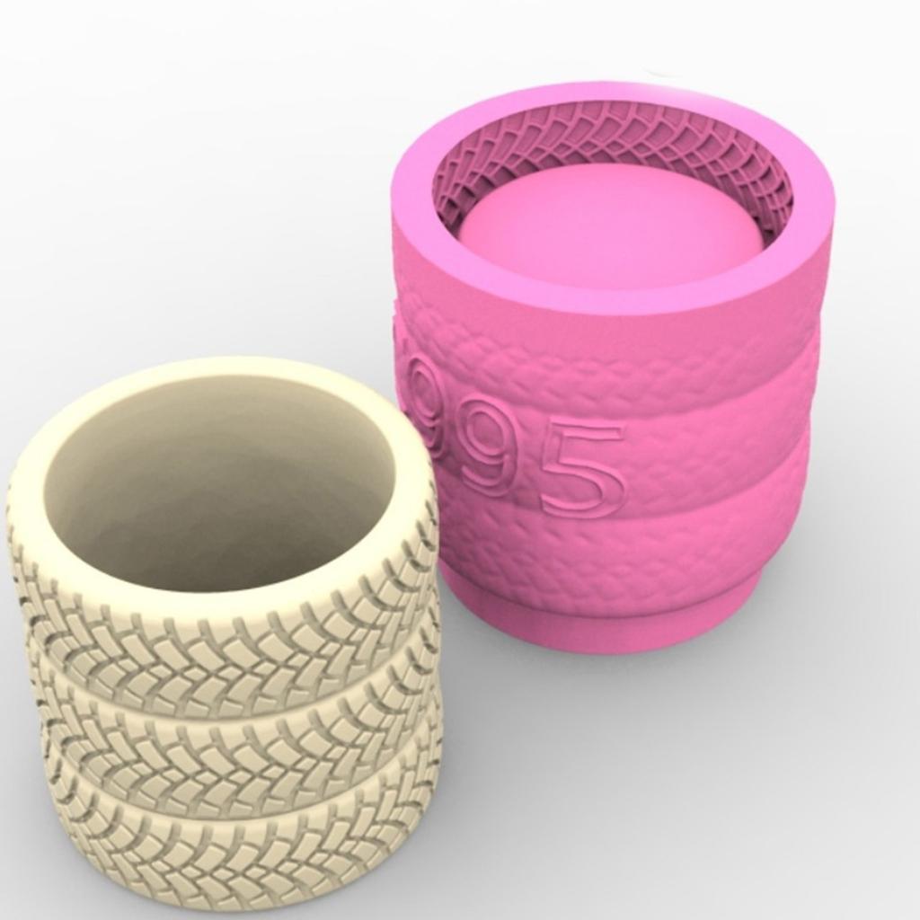 Elegant Tyre Sturdy Silicone Mould Portable for Resin and Clay Creative Flower Pots Pen Holder Cast Craft Supplies