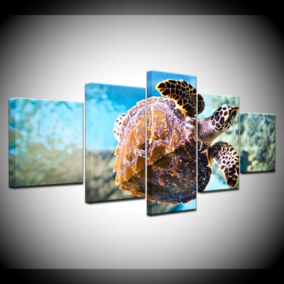 Canvas Painting Animal Tortoise Seaturtle 5 Pieces Wall Art Painting Modular Wallpapers Poster Print for Living Room Home Decor