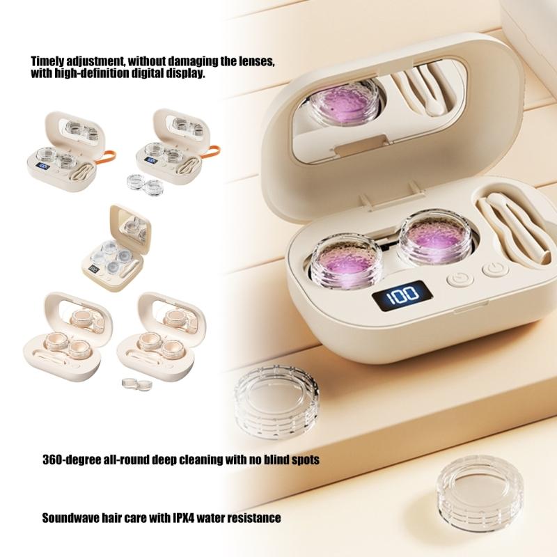 Portable USB Rechargeable Contact Lenses Cleaning Box That Removes Deposits Effectively Without Hand Rubbing