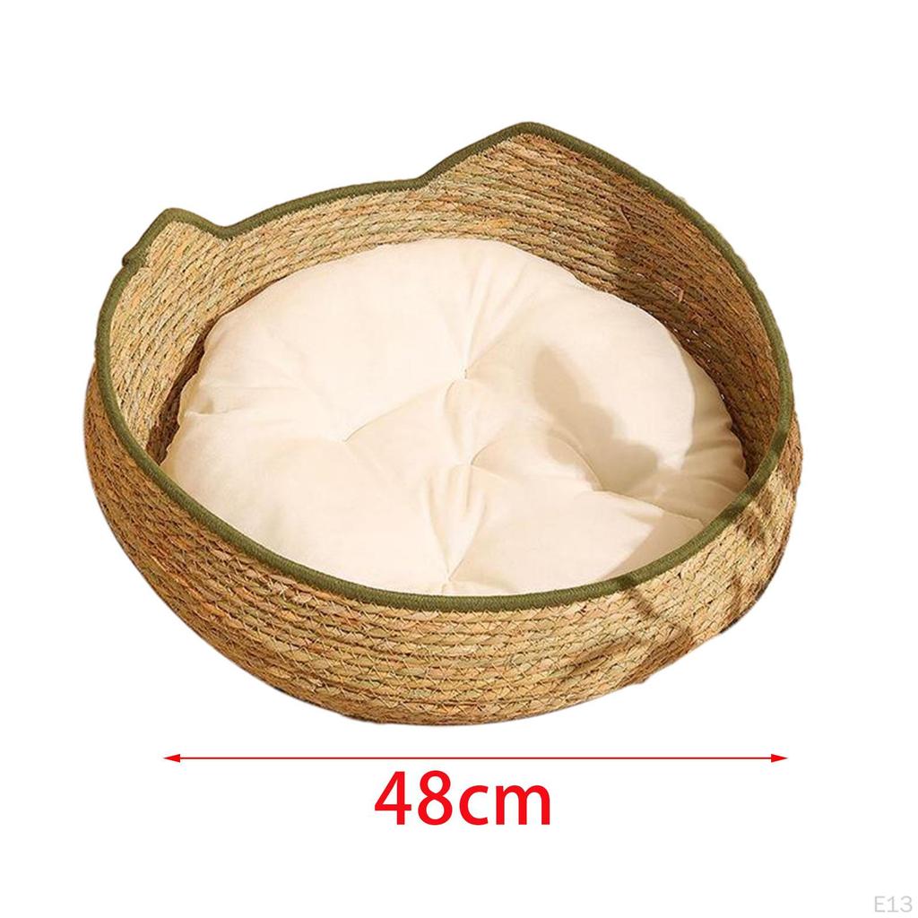 Cat Bed Basket Pet Supplies with Cushion Mattress Four Seasons Sleeping Nest Scratch Mat for