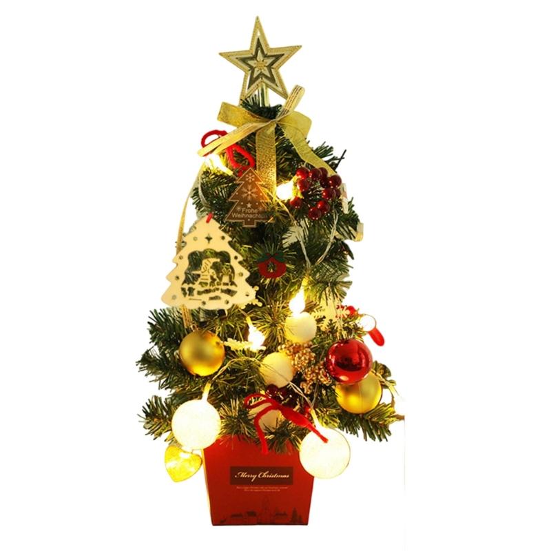 1Pcs Tabletop Christmas Tree with Bright LED Lights Home Decoration Accessories Stylish Holiday Present for Men Women