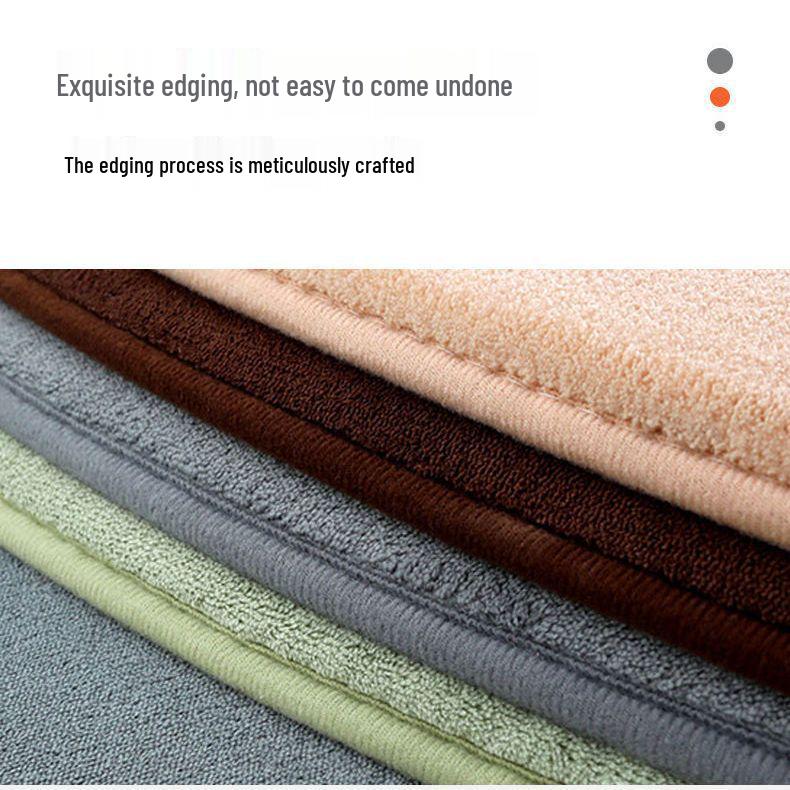 Stain-Resistant Coral Fleece Non-Slip Bath & Entry Mat: Water-Absorbent, Easy-Care, Solid Color
