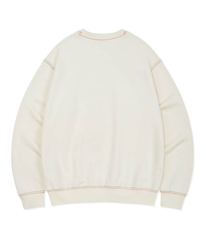 WACKY WILLY Kiki Color Block Stitch Sweatshirt Cream