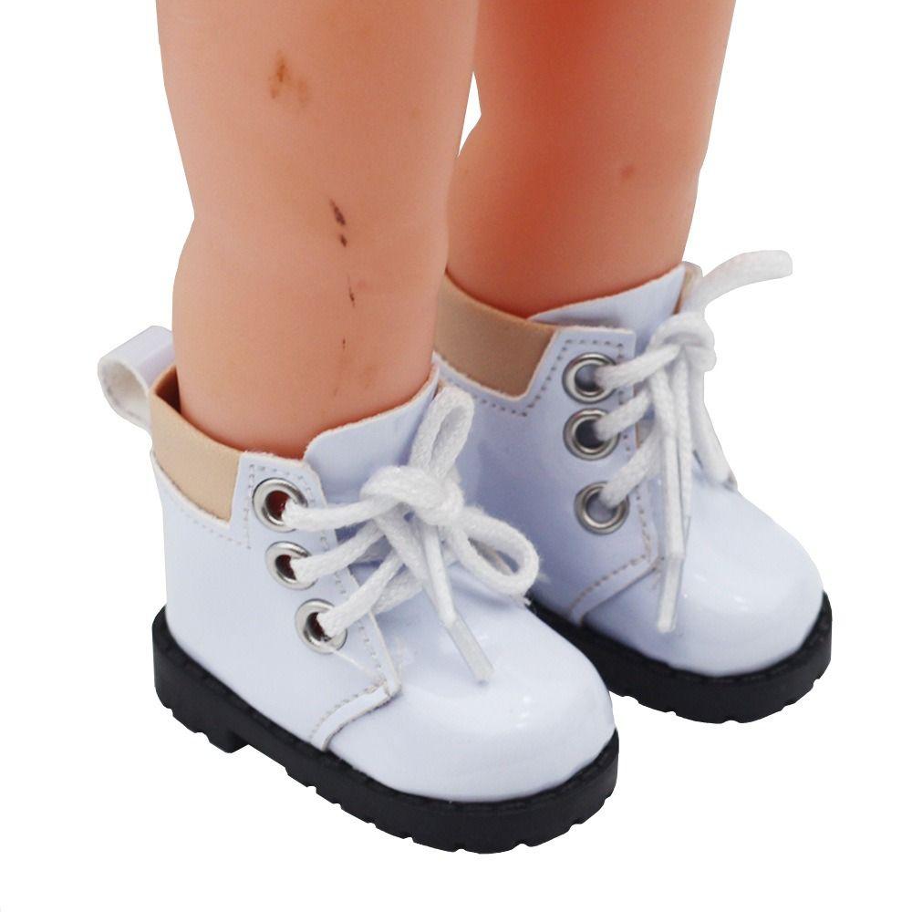 1 Pair Casual Wear Doll PU Leather Shoes PU Leather 20cm Doll Leather Boots  DIY Doll