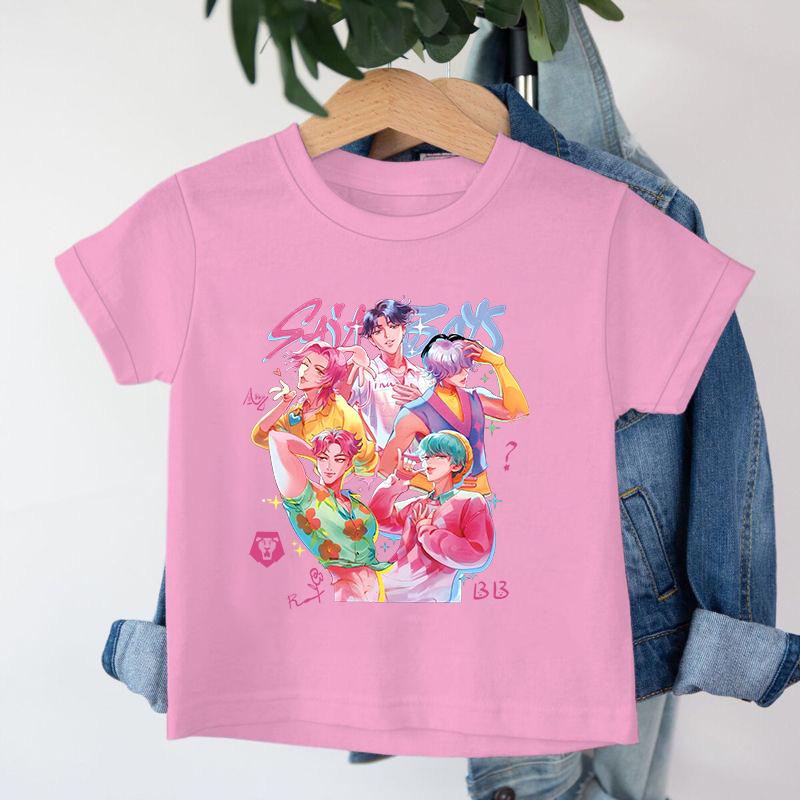 Neu 2026 KPop Dämonenjäger Saja Boys Cartoon Jungen T-Shirt Rundhals Print Mode Lässiges Top Kinder T-Shirt Kinderkleidung