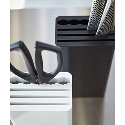 Yamazaki Jitsugyo Kitchen Knife & Scissors Stand Black Approx. W11 x D7 x H22.3cm Tower Knife Holder Knife Stand 3513