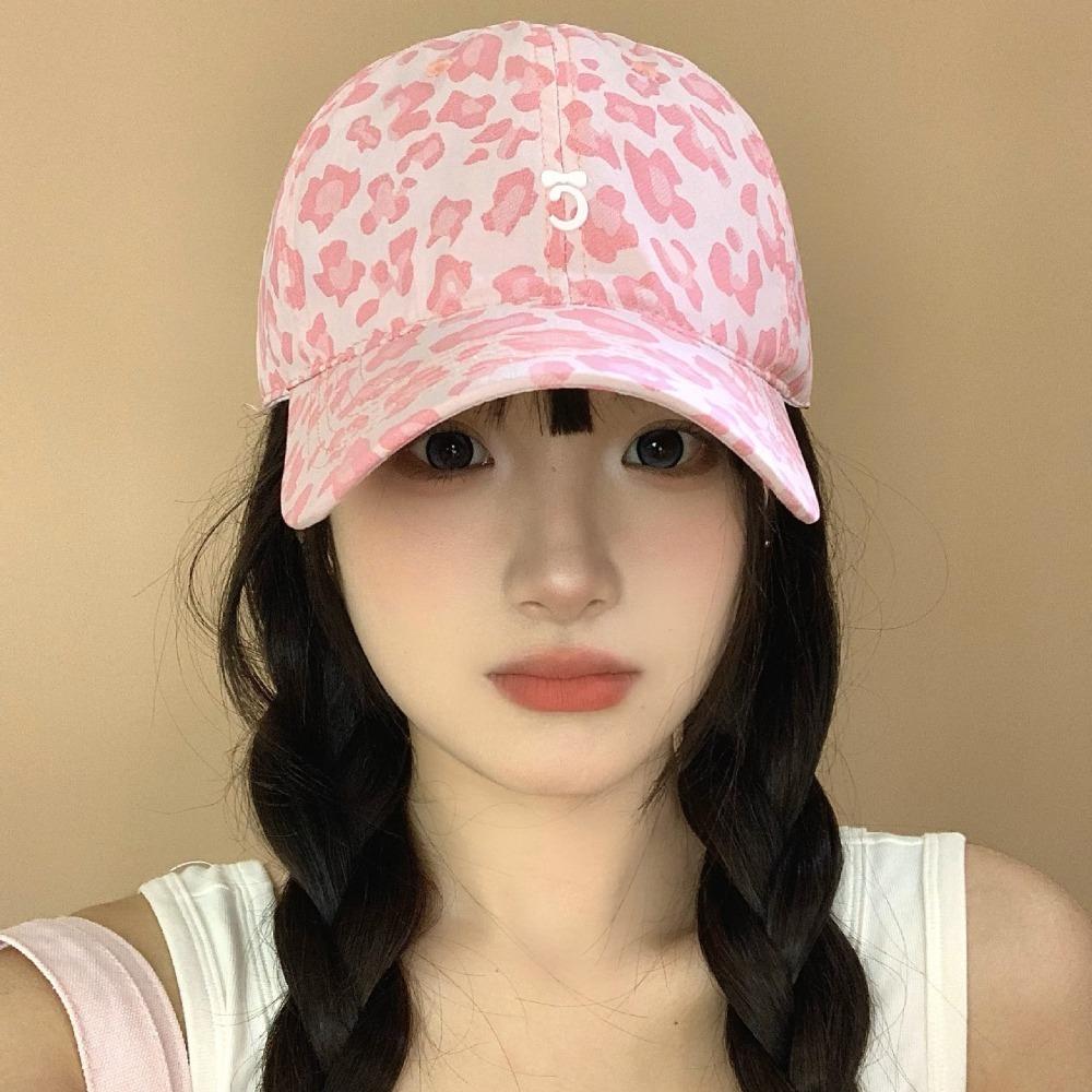 Kšiltovka s leopardím potiskem, bavlněná baseballová čepice s kšiltem, všestranná baseballová čepice s leopardím potiskem, dívčí