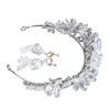 Rhinestone Tiara Hard Alloy Strong Rustproof Elegant Sparkling Compact Princess Tiara with Dangle Earrings for Party