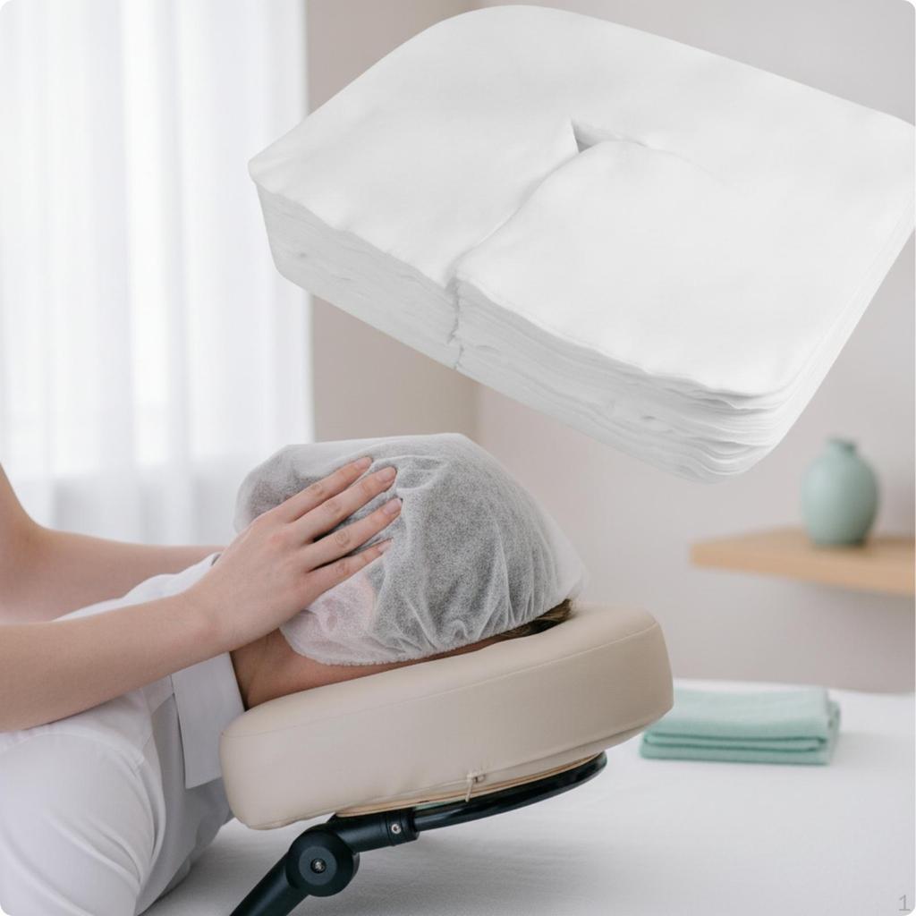 200 Pieces Face Cradle Cover Massage Table with Hole Nonwoven Tailored Sheet for