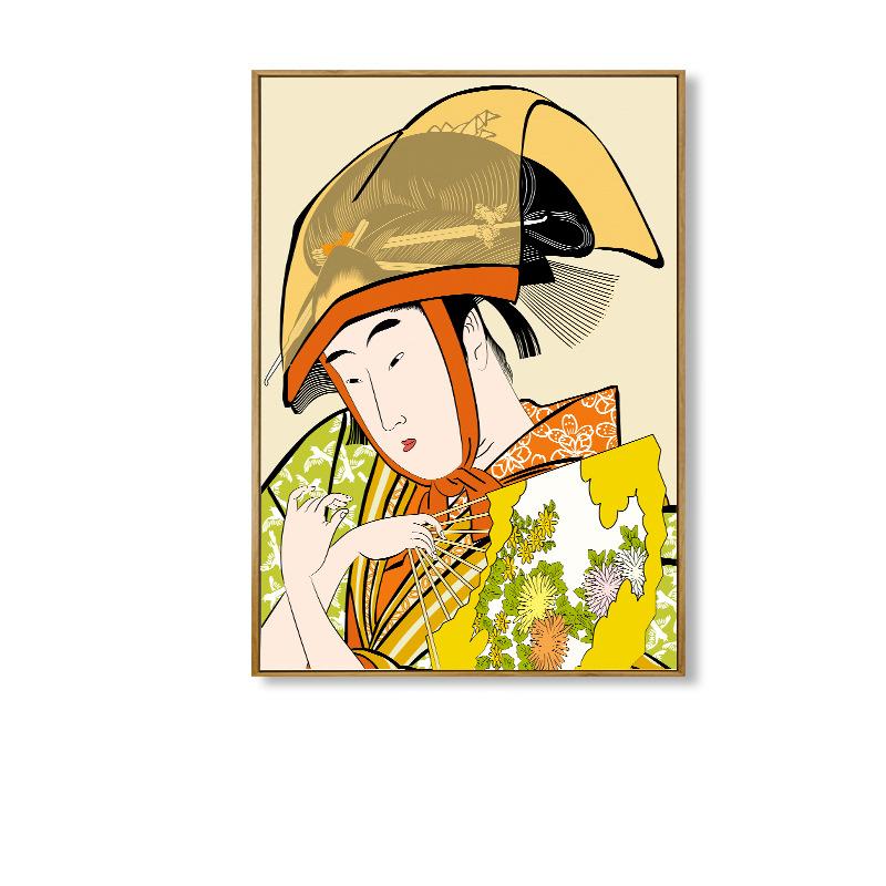 Chinese Style Ukiyo-e Japanese Canvas Painting Japanese Figure Posters Wall Art Restaurant Sushi Restaurant Living Room Decor