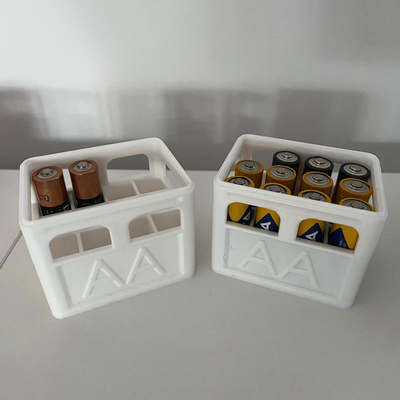 Aaa/Aa/9V/Cr2032/Cr2025 Battery Storage Box Stackable Battery Organizer Decorative Battery Holder, Home, Office Storage Box