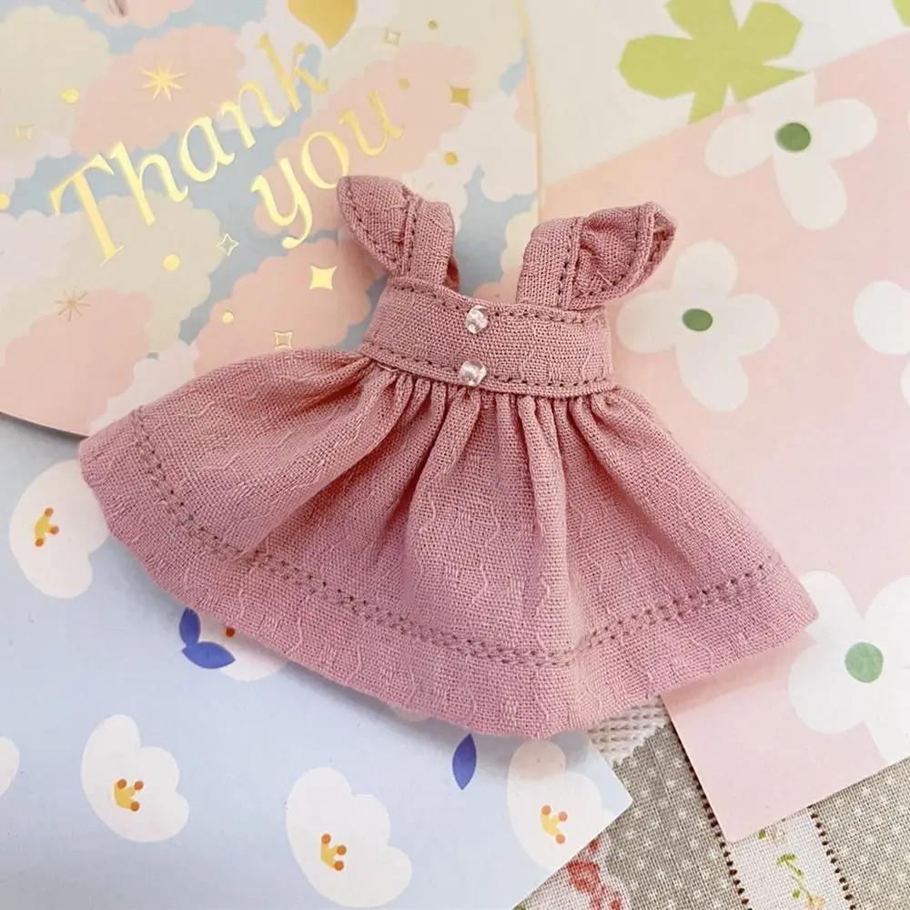 Short/Long Sleeve Printed Dresses White Cardigan for 1/11 OB11 Dolls Tops for 1/12 BJD Dolls Outfits Dresses DIY Doll Clothes