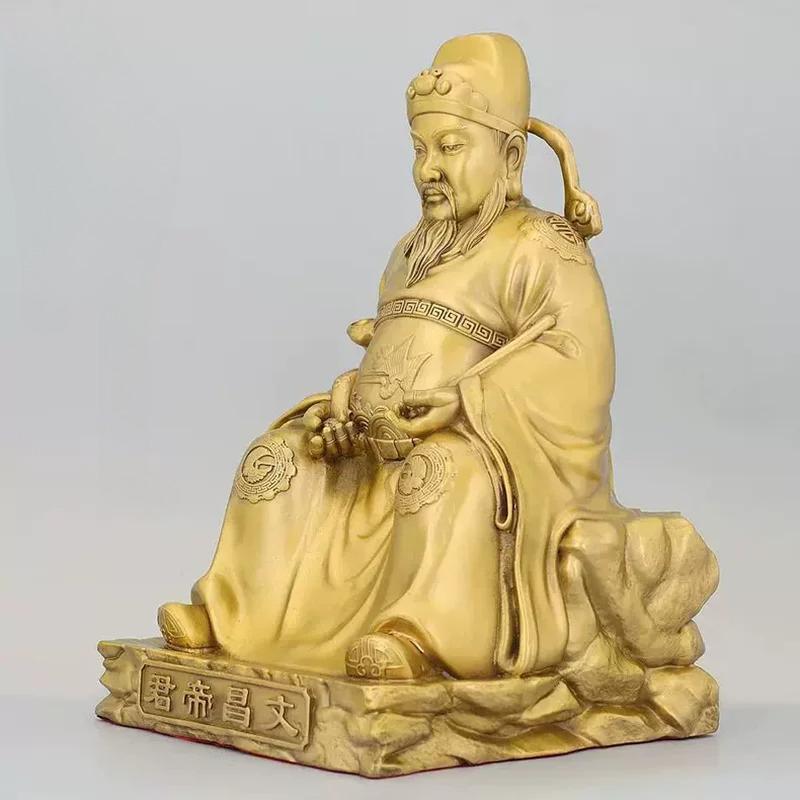 Feng Shui Copper People Wenchang Dijun Statue God of Literature Figurine for Home