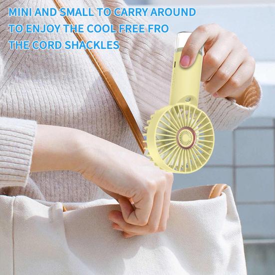 Handheld Misting Fan Portable Rechargeable Spray Fan with Long Battery Life Travel Cooling Fan with Multi-Level Wind and Spray Modes for Travel Home