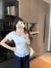 Women's Plus Size Summer Patchwork Faux Two-Piece Short Sleeve T-Shirt - Slimming Loose Fit