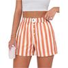 Women's Casual Comfort High-Waisted Loose Striped Shorts
