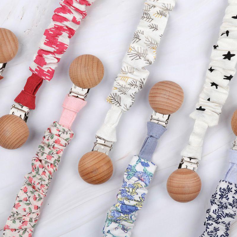Baby Infant Cotton Pacifier Clip for Newborn Teething Soother Chew Dummy Chains