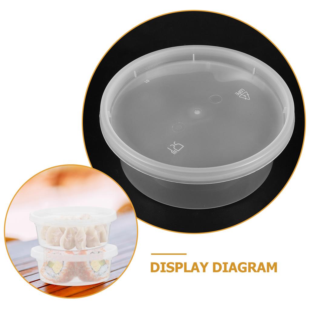 20Pcs Food Storage Containers Large Plastic Condiment Containers with Lids Take-Out Sauce Cups Meal Prep Disposable Bowls