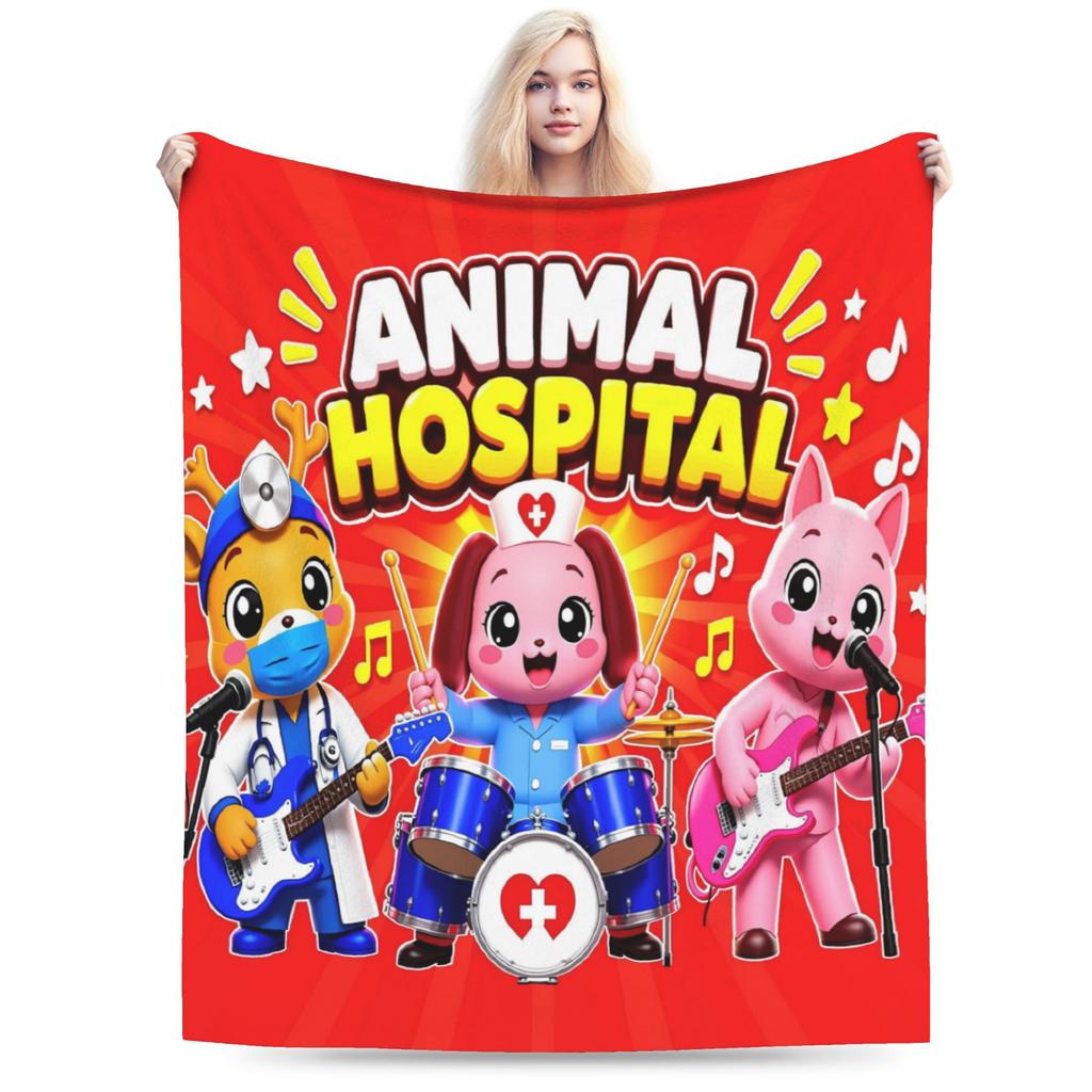 Animals Hospitals Anomaly Cat Dog Blanket Flannel All Season Portable Warm Throw Blanket for Home Couch Bedspreads