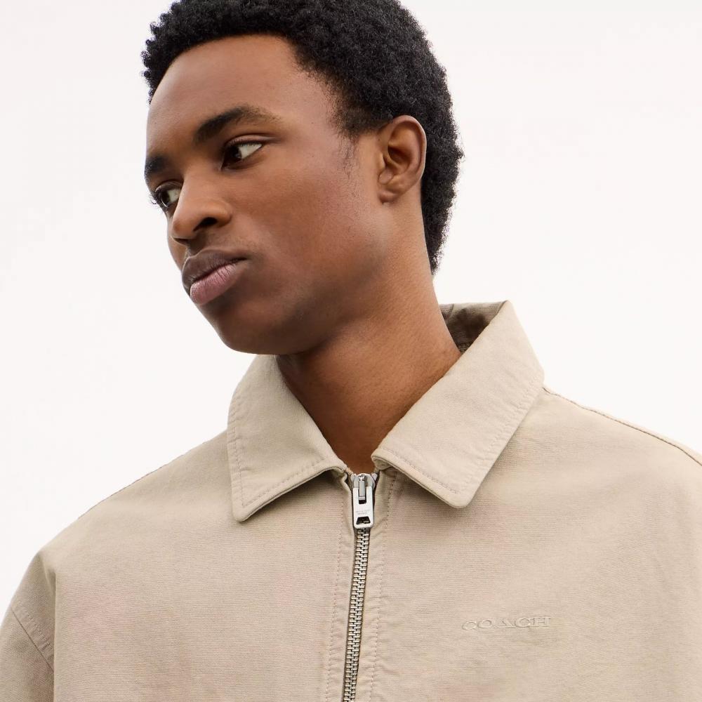 Coach Zip Up Blouson Jacket Dark Stone