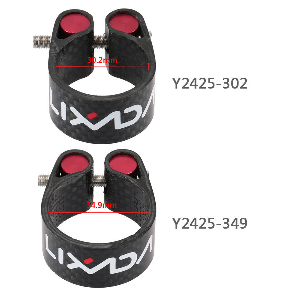 Lixada Carbon Fiber Seat Post Clamp Lightweight 30.2mm 34.9mm Cycle Accessory