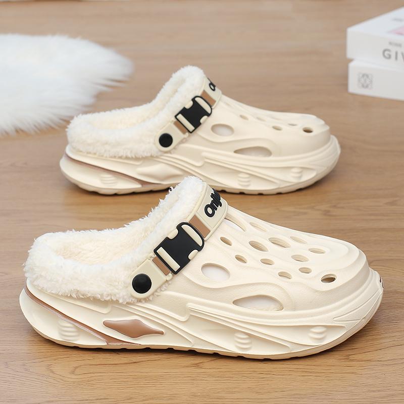 Fashion Winter Men'S Cotton Slippers Warm Shoes For Man Outdoor Clogs Sandals Indoor Male Non-Slip House Plush Warm Slippers