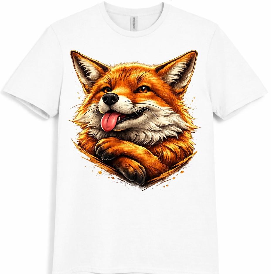 Cute Fox T Shirt Realistic Wildlife Animal Art Novelty Nature Lover Graphic Tee