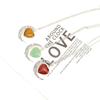 Hollow Moon Natural Stone Crystal Love Pendant Necklace Amethyst Pendant Couple N164