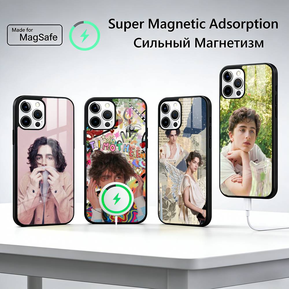 Hot Actor T-Timothee Chalamet For Magsafe Phone Case for iPhone 17 16 15 14 13 12 11 Series Wireless Charging