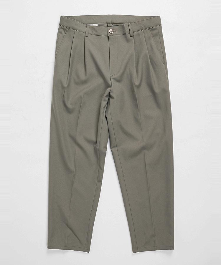 Seuteulaikeu Elegant To Pleats Trousers (Dark Khaki)