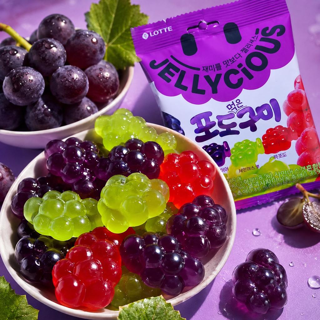 Lotte Mixed Grape Flavor Gummy Candy 60g