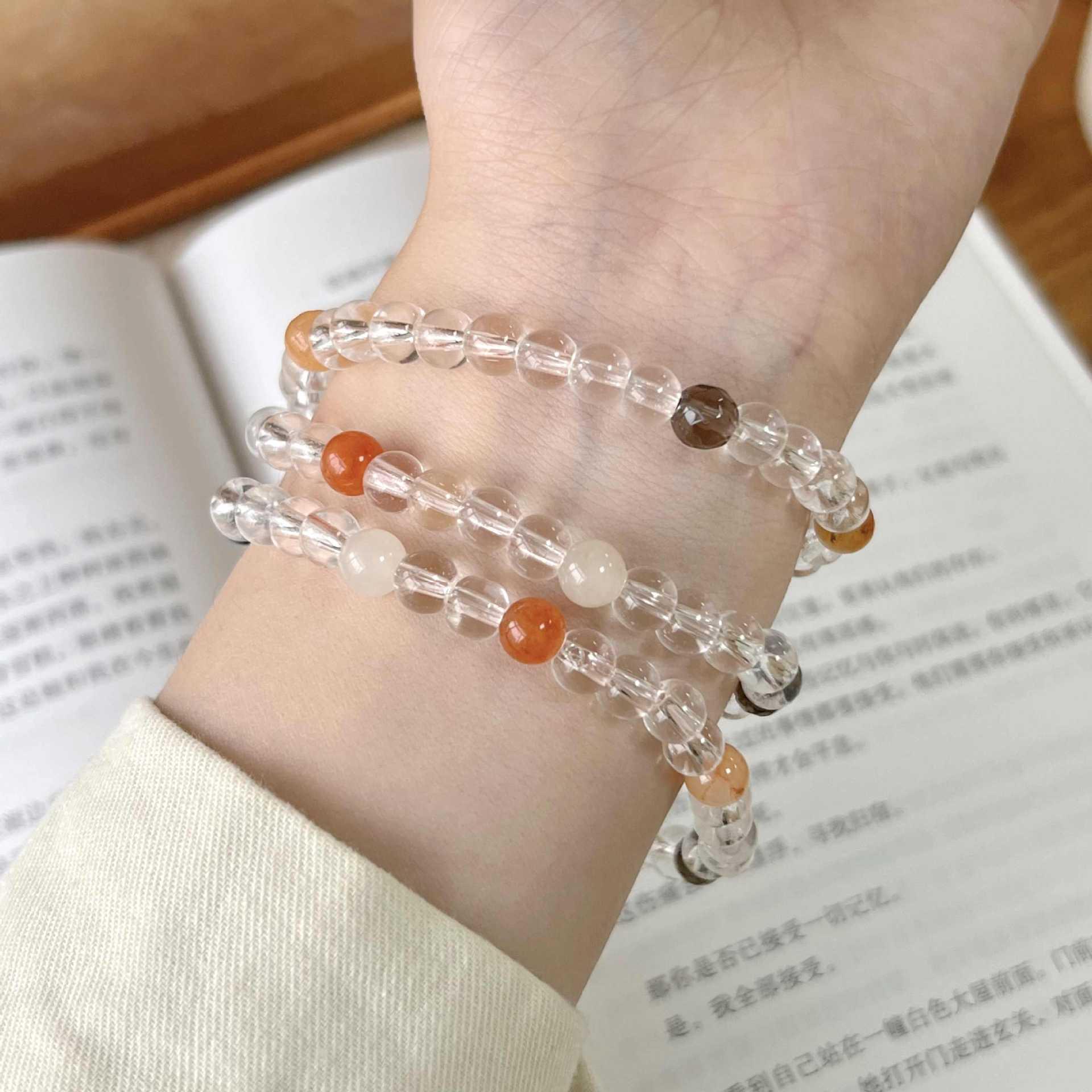 Zhu Zhu New Chinese Style Multi-gem Crystal Bracelet  Multi-layer Necklace Combo