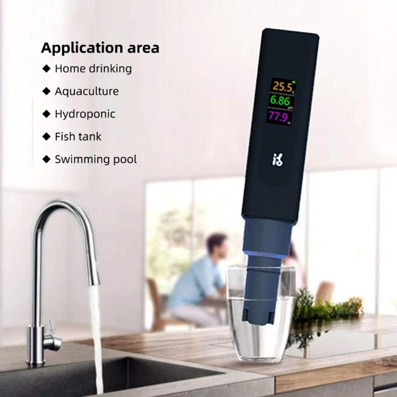 5 in 1 Water Quality Monitor Convenient Digital Display Water Quality Testing Pen Durable for Aquariums & Swimming Pools