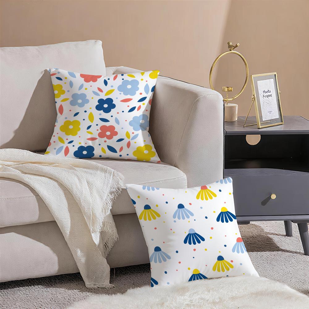 Nordic Simple Floral Polka Dot Plants Art Cushion Cover Pillowcase Short Plush Invisible zipper Room Sofa Cushion Cover