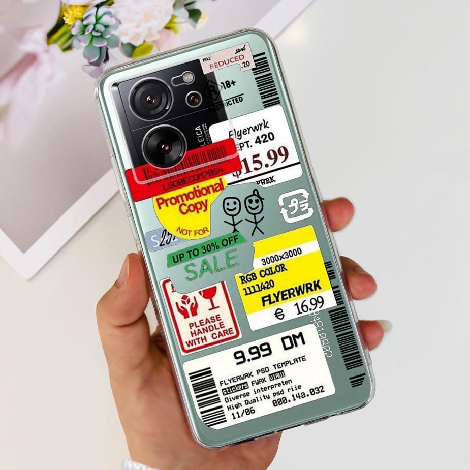 For Xiaomi 13T Pro Case Luxury Painted Back Cover Clear Silicone Phone Case For Xiaomi Mi 13T Pro 13TPro Soft Fundas 6.67'' Bags