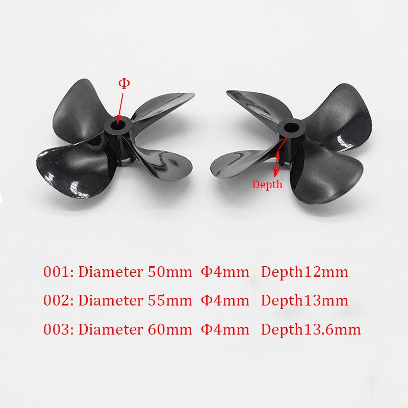 1pc Rc Boat Propeller High Thrust 4 Blades Propeller Positive & Reverse Paddel Fits For Rc Bait Boat Trawl Boat DIY Ship Parts