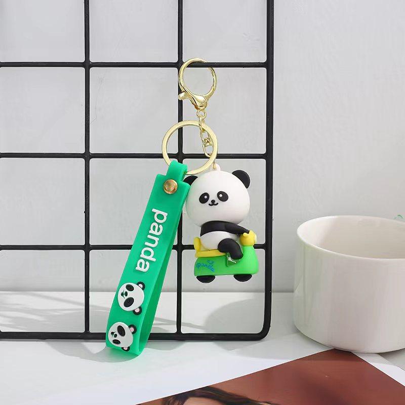 Cartoon China-Chic Bamboo Panda Key Chain Couple Backpack Pendant Car Doll Machine Small Gift