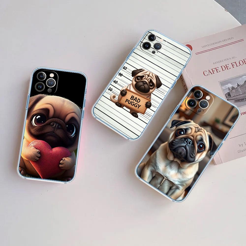LO27 Niedliche Mops Hund Handyhülle für LG K22 K30 K40 K40S K41 K42 K50 K50S K51 K51S K52 K61 K62 K71 K92 Q60 Q61 V40 V50 V60