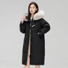Down jacket women's new national standard white duck down fox fur collar medium and long down jacket thermal coat