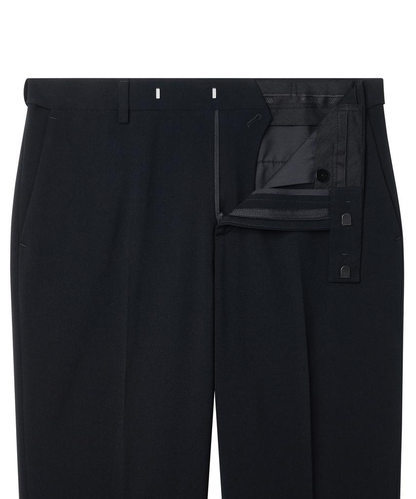 MUSINSA STANDARD Lightweight Relaxed Tapered Hidden Banding Crop Slacks [Black]