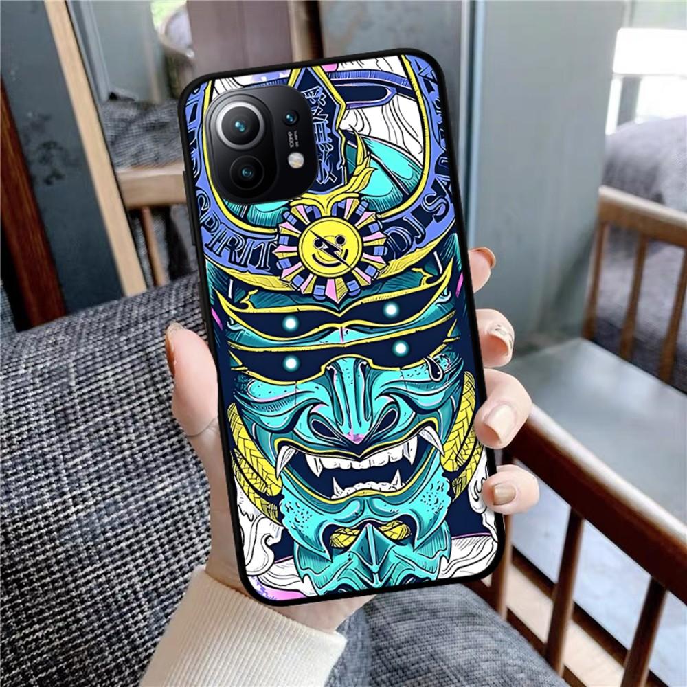 Samurai Oni Mask Phone Case For Xiaomi Mi 5X 8 9 10 11 12 Lite Pro 10T PocoX3pro PocoM3 Note 10 Pro Lite