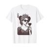 Modern Queen Of Hearts Playing Card Vintage Pop Art Style T Shirt Vintage Casual Streetwear Stretched Designer Clothes